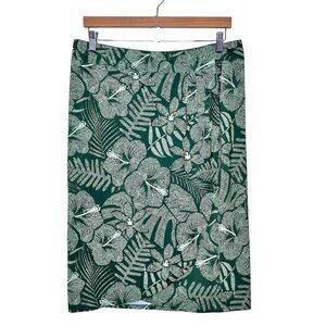 Ripskirt Hawaii Floral Wrap Skirt Size Large Length 3 Tropical Green White
